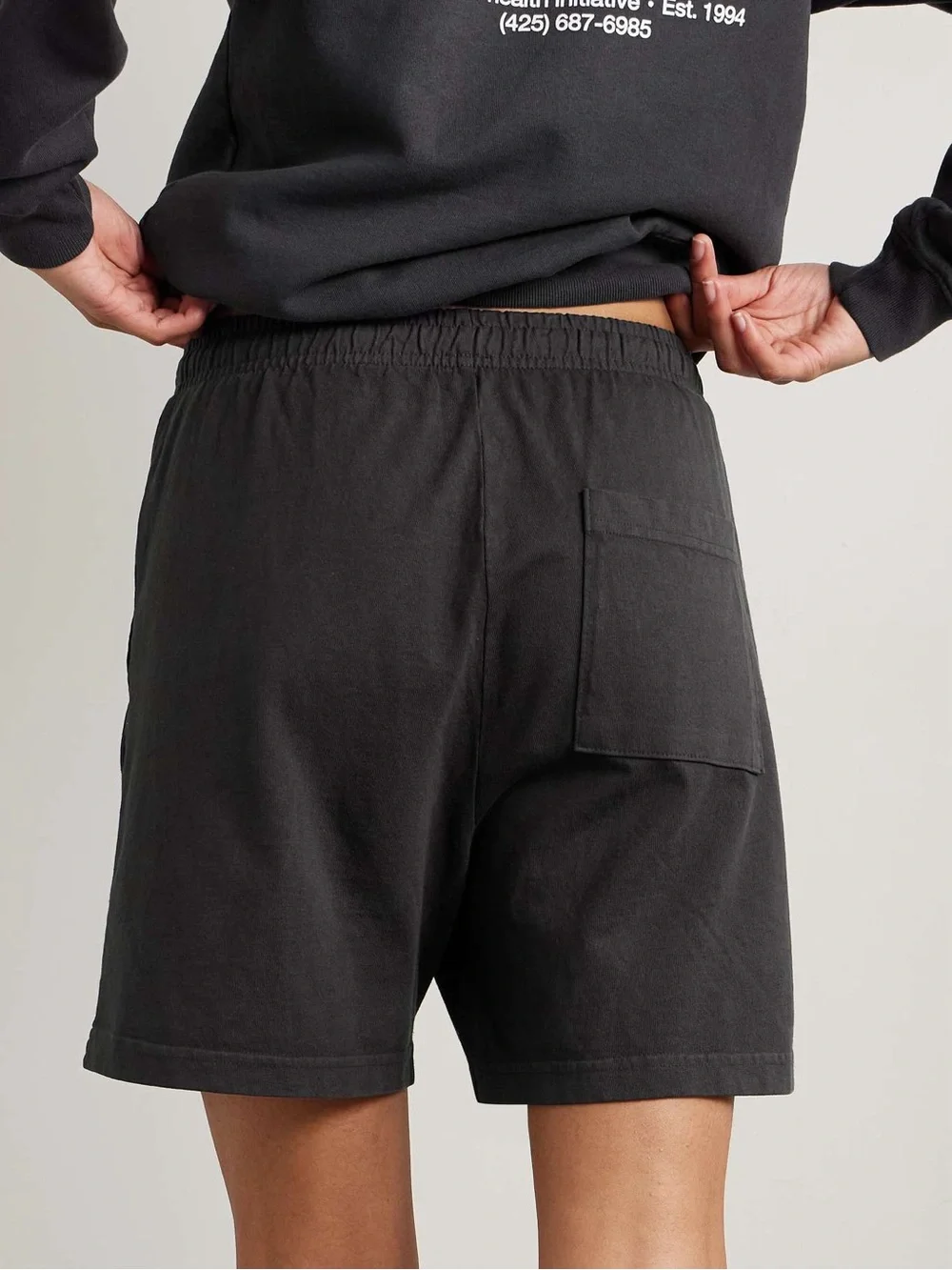 Sporty & Rich Printed cotton-jersey shorts